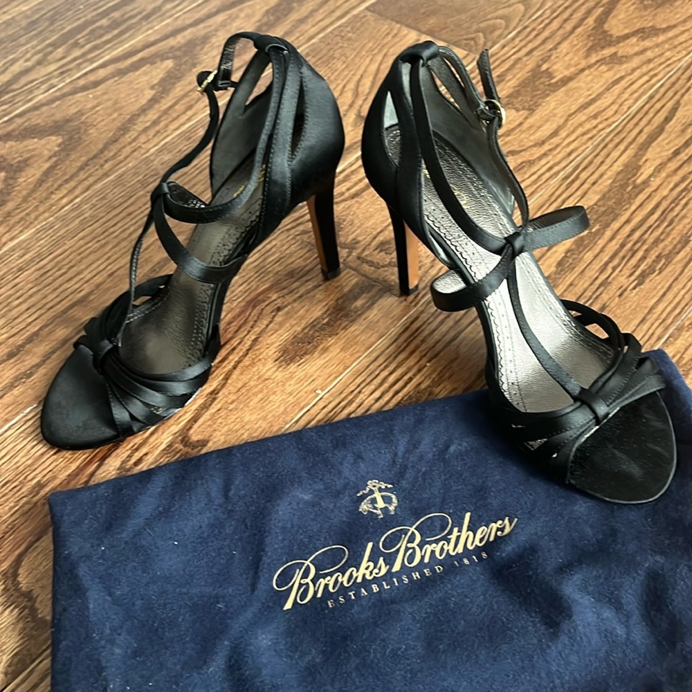 Brooks brothers satin black evening shoe size 8